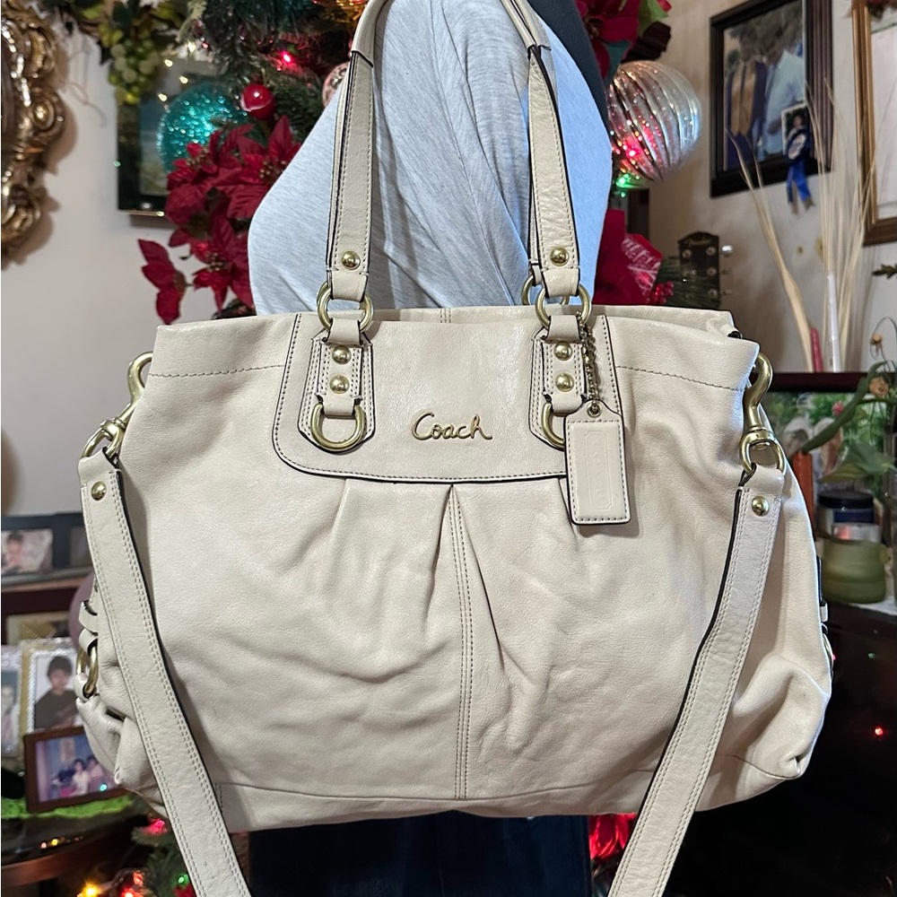 Coach Cream Leather Tote Bag SOLD